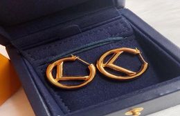 Дизайнерские серьги-подвески Большой круг для женщин и мужчин Серьги-кольца Роскошные дизайнеры Серьги-гвоздики с буквой F в подарок с коробкой D2112221Z1543837