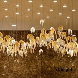 Designer hanger verlichting kunst Deco Design LED -lampen Fancy Lights For Home Decoration Tea Color Chandlier Lighting Moderne Crystal Chandeliers GC003