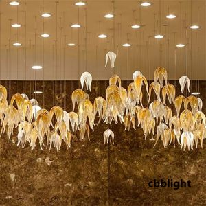 Diseñador de iluminación colgante Art Deco Design Lámparas LED Luces de lujo para la decoración del hogar Tea color Chandlier Lighting Modern Crystal Chandeliers GC003