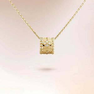 Collier pendentif de créateur Sweet Love Vanca Jade Collier de collier de perles avec diamant kaléidoscope petit collier de taille épais plaqué avec de l'or rose kwij