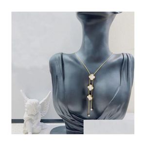 Collares pendientes de diseño para mujeres 4/cuatro hojas trébol collar de medallón de alta calidad gargantilla cadenas joyería 18k chapado en oro niñas Dhozt