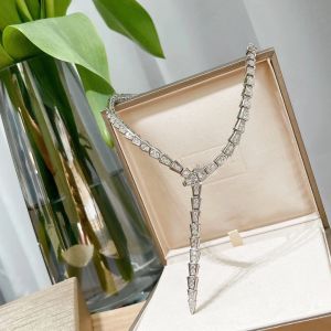 Designer hanger kettingen luxe top v goud volledige zirkoon slangvorm ronde choker voor dames sieraden met box party cadeau bruiloftsliefhebbers