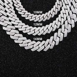Colliers pendentifs de designer Colliers Colliers de liaison cubaine Passe le diamant Test de diamant 8-14 mm de large Gra Moisanite Gold Sterling Sier Link Chain pour hommes Hip Hop Chaînes