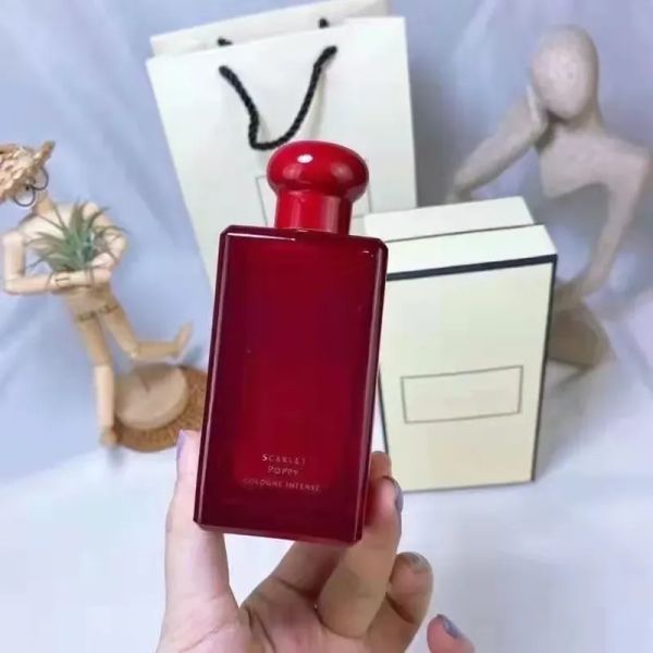 Perfume de diseñador Mujer Botella roja Perfume Scarlet Poppy 3.4 oz Ingredientes naturales Colonia Francia 100 ml Envío rápido