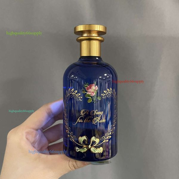 Perfumes de diseñador para hombres y mujeres Gu/qi Alchemy Garden Perfume 100 ml Canción de las rosas Canción de las rosas Botella azul Rosa Transmisión en vivo Agencia mayorista de comercio exterior