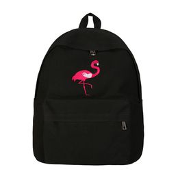 Ontwerper-persoonlijkheid Flamingo patroon rugzak vrouwelijke eenvoudige grote capaciteit outdoor reizen canvas tassen chique slijtvaste tieners schooltassen