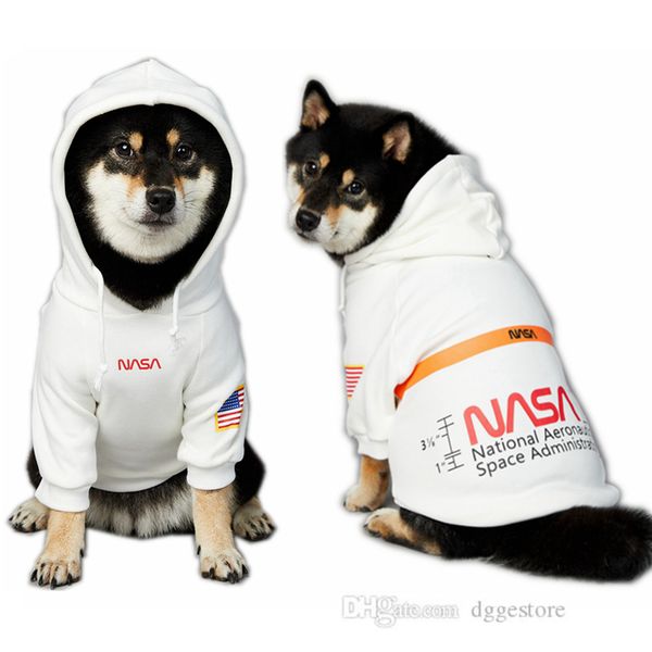 Ropa de diseñador para mascotas Traje espacial Sudadera con capucha Suéter cálido Ropa para perros Sublimación con puentes para perros pequeños y medianos Chaqueta de bulldog francés Abrigos con sombrero L A189