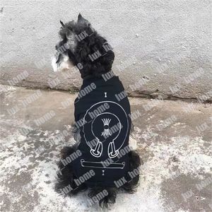 Diseñadora ropa de mascotas ropa de mascota ropa de algodón negro con camisetas clásicas de perros camisetas de moda ropa de perro de estilo delgado prenda de mascota