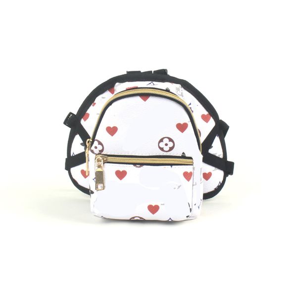 Designer animal de compagnie sortant sac à dos brun classique logo love motif de motif imprimé chien mignon petit sac à dos pour chien ajusté sac