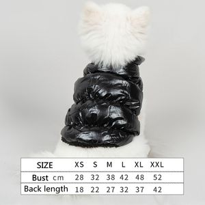 Designer Pet Petco Dog Vêtements Brillant Agneau Down Veste Tissu à deux pattes Bouledogue français Corgi Vêtements d'hiver Chaud Mode Coat258w