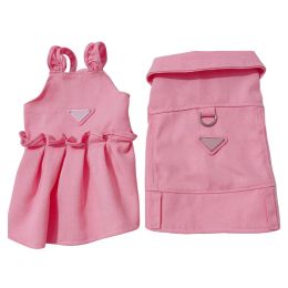 Designer Pet Pink Blue Dog Jupe Vest Ins Classic Logo Bears Fighter Corgi Dog Cat Denim Couple Robe