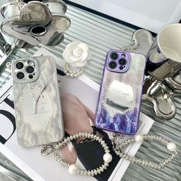 Designer Phone Case Diamond Mirror letras iPhone 14 13 12 Pro 11 14 + Estuche blando Estuche para teléfono resistente a caídas