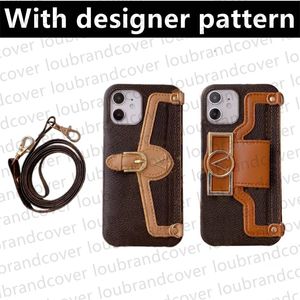 Étui de téléphone design porte-cartes bandoulière pour iphone 15 Pro Max étuis Apple iPhone 14 pro max 13 12 11 14pro étui en cuir original monogramme pare-chocs couverture mobile lanière