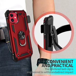 Voor Alcatel 3V Motorola E6 E5 G8 G7 G6 Play One Zoom met Holster Belt Clip Kickstand Ring Schokabsorptie Telefoon Cover Case