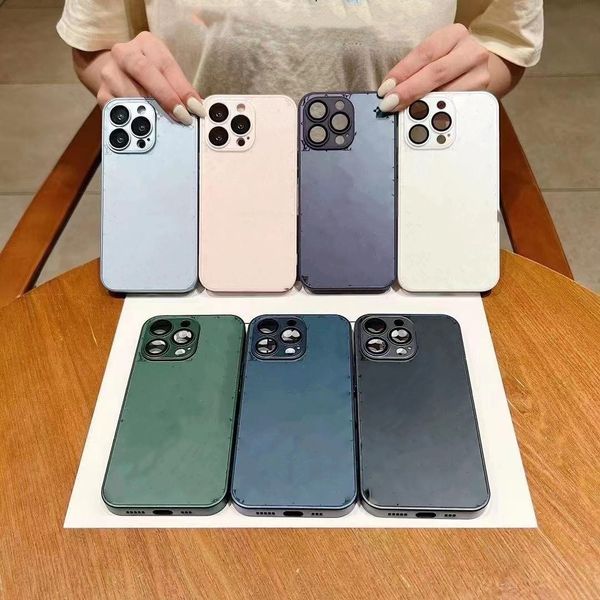 Funda de teléfono de diseñador para Iphone 14 Pro Max 13 Mini 12 sets 11 Max Plus Xs Xr X Funda de teléfono a prueba de arañazos de marea de vidrio esmerilado