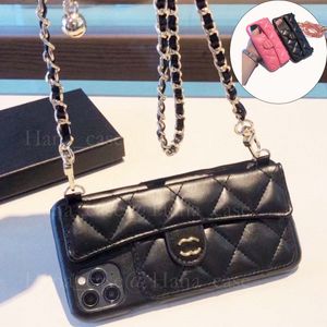 Designer telefoonhoes voor iPhone 15 14 Pro Max Leather Crossbody, luxe telefoonhoesje portemonnee met ketting 13 12 Pro voor vrouwen mannen schokbestendig ultra slank met kaarthouder