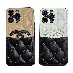 Designer telefoonhoesje voor iPhone 15 Pro Max Case Apple iPhone 14 Pro Max 13 12 11 Promax Case Leather Quilted Phonecase