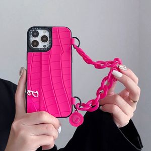 Funda para teléfono de diseñador IPhone 14 Pro Max 13 12 11 15 15pro 15promax 15plus se adapta a la funda de una elegante funda para teléfono en rosa