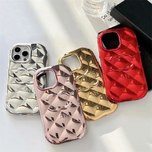 Designer Phone Case Lettre 3D Iphone Cases 15 Pro 14 Promax 13 15pro 14pro 13pro Mode Anti-goutte Phonecase Housse de protection Coque galvanisée CYD24031203-6