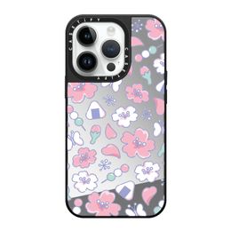 Cas de téléphone de concepteur Castitify Sakura Pink Shockproof Téléphone pour iPhone 11 12 13 14 15 Plus Pro Max Soft TPU Protection Téléphone Couverture pour les filles