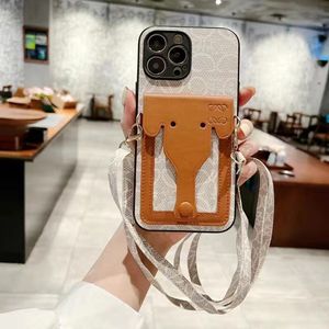 Designer telefoonhoesjes olifant cover lederen telefoonhoesjes voor iPhone 14 13 Pro Max 13 Mini 12 klassieke print geruit beschermhoes met riem