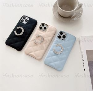 Caisses de téléphone de créateur Grille en cuir coque en cuir phonécase Luxury Diamond Lettres C Cover pour iPhone 13 Pro Max 12 11 Xsmax XR1551685