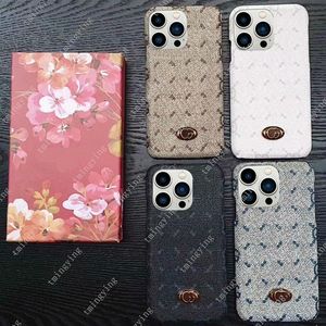 Étuis de téléphone de concepteur pour iPhone 15 14 13 12 Pro Max Case iPhone15 15ProMax iPhone14 14ProMax Samsung Galaxy S22 S23 Ultra Fashion PU Leather Letters Cover Luxury Shell