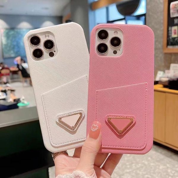 Cajas del teléfono del diseñador para el iPhone 15 14 13 12 11 Pro max PU Shell Titular de la tarjeta de la carpeta de la manera con la caja al por menor de la cubierta móvil de lujo