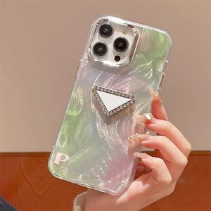 Cas de téléphone de concepteur pour iPhone 15 15pro 14 14pro 14Plus 13 13pro 12 12pro 11 Pro Max IMD Down Yarn Diamond Triangle Tag Cover Case de boîtier de téléphone portable de luxe