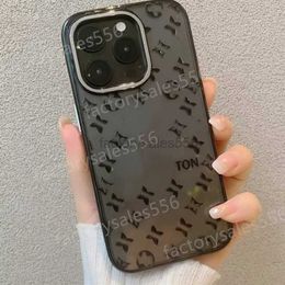 Cas de téléphone de concepteur pour iPhone 15 Pro Max 14 16 plus 13 12 11 Promax Transparent Luxury Premium Couple Case