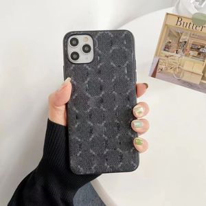 Étuis de téléphone design iPhone 12 Pro Max Case 11 13 14 XR XS 8 7 Plus Luxe PU Cuir Floral Grid Print TPU Mobile Full Body Back Covers Shell Fundas Coque Noir G pour Apple