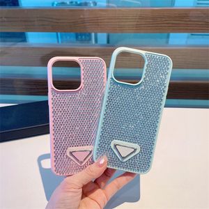 Cas de téléphone portable Cas de téléphone portable pour iPhone 14 Pro Max 13 12 11 Luxe Femmes Hommes Bleu Rose Brillant Phonecase Housse de protection Shell