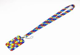 Ontwerper Telefoonriem Autisme Bewustzijn Puzzelpatroon Lanyard voor sleutelhalsband Lanyard Card ID Badge Holder Key Chain Key Holder 4800173