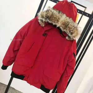 Diseñador Piloto Wyndham Parka Chaqueta de invierno Abrigo al aire libre Hombres Mujeres Moda clásica Real Coyote Piel Viento Impermeable Blanco Negro Rojo