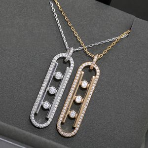 Collier de diamant à broches de créateur pour femme Crystal 925 Siltling Silver High Counter Quality Classic Style Jewelry Never Fade Anniversary Gift 020