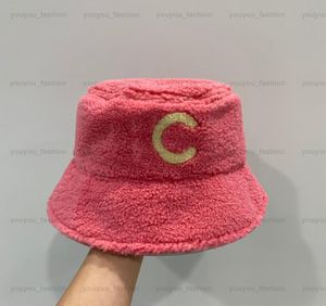 Designer Pink Bucket Hat Furry Basketball Cap