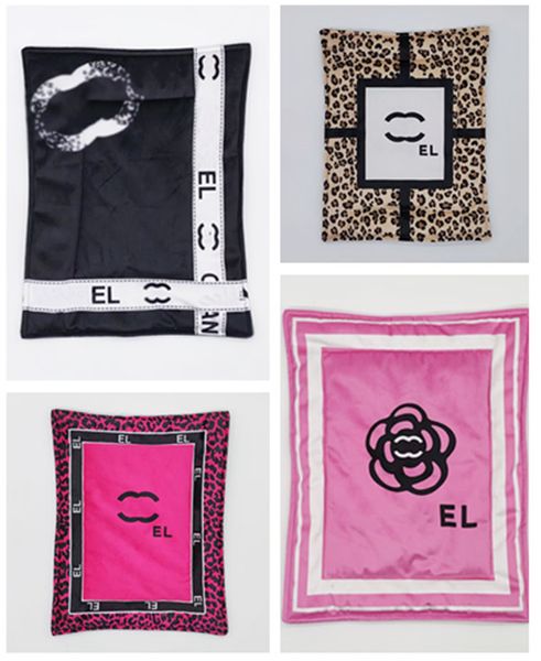 Cojín para dormir con estampado de leopardo rosa de diseñador, manta cálida y corta para dormir para perros, cómoda cama para mascotas, cojín rectangular para gatos, estera para nido para mascotas