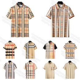 Designer Bouton à carreaux Polo à manches courtes BB Hommes Polo Luxe Couleur Contraste Mens Tops Lettre Polos Broderie T-shirts Vêtements T-shirt à manches courtes Grands T-shirts