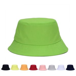 Designer Plain Cotton Foldable Bucket Hat Adultes Hommes Femmes Summer Packable Blank Beach Hats Sports Fishing Cap Solid Color Sun Vsiors