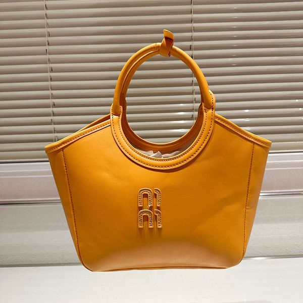 Designer Plain Grande capacité sac fourre-tout de haute qualité sac à main de vache de vache orange sacs à provisions imprimé en cuir lisse du designer en cuir sac à main