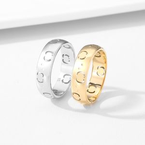 Designer Plain Zilveren Ringen Voor Vrouwen Heren Mode Gouden Ring Luxe 925 Zilveren Ring Gegraveerde Brief Sieraden Vrouw G Ringen Europa Stijl 2304215D