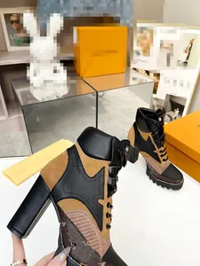 Designer plaquette laarzen met enkellaarsjes vrouwelijke zwarte leren laarzen herfst- en winterlaarzen met hoge hakken met topkwaliteit 0904