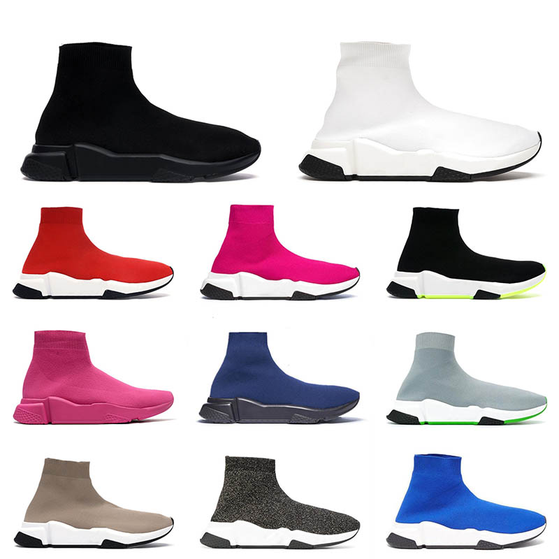 Designer Platform Casual Shoes Speed Trainer for Men Women Flat Sock Shoe Triple Black Beige Graffiti Luxury Socks Boots Trainers Runners 36-45