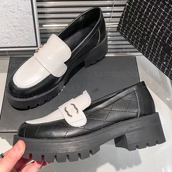 talons de plate-forme de concepteur chaussures plates matelassées confortables mocassins chaussures mocassins épais femmes mocassins à semelle crantée mocassins mocassins mocassins oxford blanc noir travail robe formelle chaussures