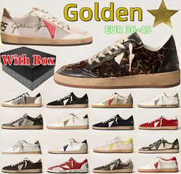 Plataforma de diseñador zapatos para hombres zapato de bola dorada zapatilla blanca blanca sier clásico clásico zapatillas de zapatillas