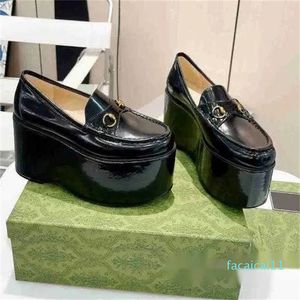 Designer Platform Schoenen Dames Kleding Schoenen Dame Horsebit Loafer Mode Casual Hakken Luxe Lederen Antislip Dikke Bodem Jurk Loafers