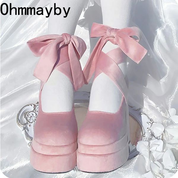 Designer Plateforme Femmes Mary Jane Chaussures Fashion Elegant Cross Strap THEEL THEEL SHOSTES LADIES COLLEGE STYLE DRESS POMMES CHAPOS 240419