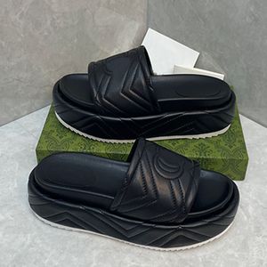 Designer Platform Femmes Chaussures Sandales pour Slide Cuir Pantoufles Luxe Broderie Lettre Caoutchouc Célèbre Chaussures Unisexe Avec boîte d'origine