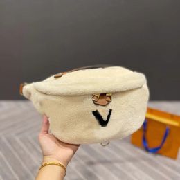 Bolso de felpa de diseñador, bolso tipo chaleco, bolso cruzado para mujer, bolso de pecho para hombre, bolso de invierno, billetera con cremallera