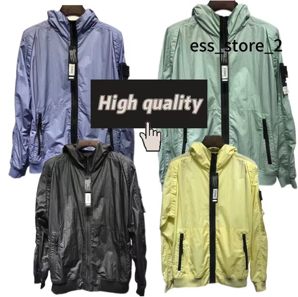 Diseñador Chaquetas de bolsillo Chaqueta de piedra Manga larga Cremallera Insignias Hombres Compañía Abrigo informal Rompevientos Bordado Camisas para hombre Abrigos CP comapny piedras Isla